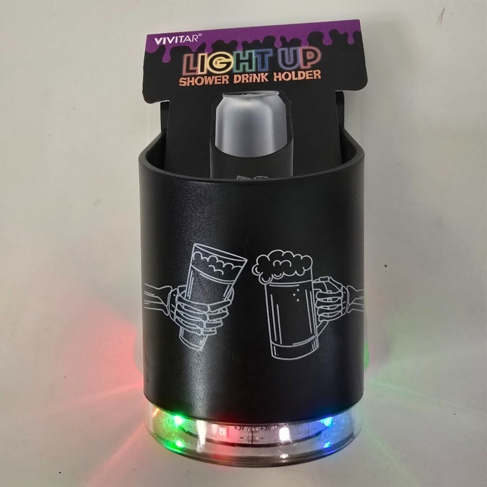 New Vivitar Light Up Shower Drink Beer Holder - Battery Included!
